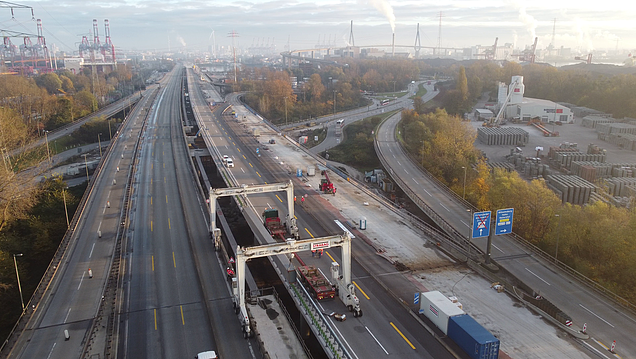 Photo of highway road from above