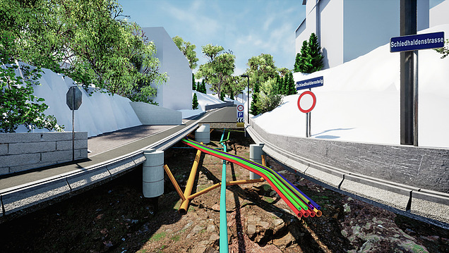 Visualization of a pipe installation